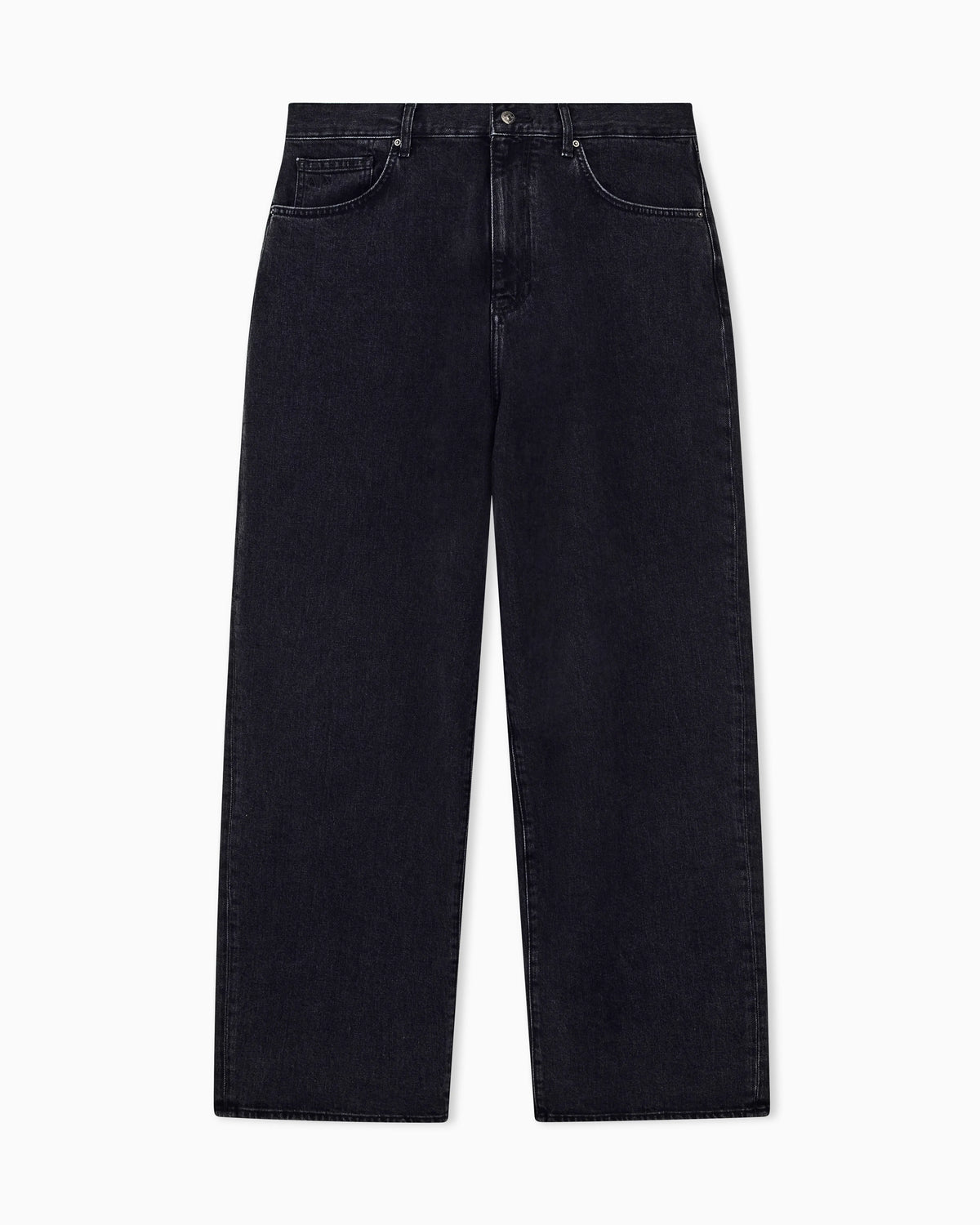 Loose fit five-pocket pants in stretch cotton denim