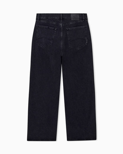 Loose fit five-pocket pants in stretch cotton denim