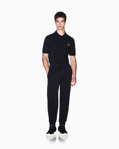regular fit trousers bonded stretch cotton jersey