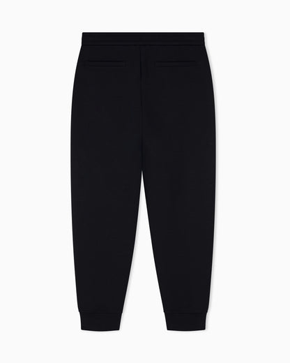 regular fit trousers bonded stretch cotton jersey