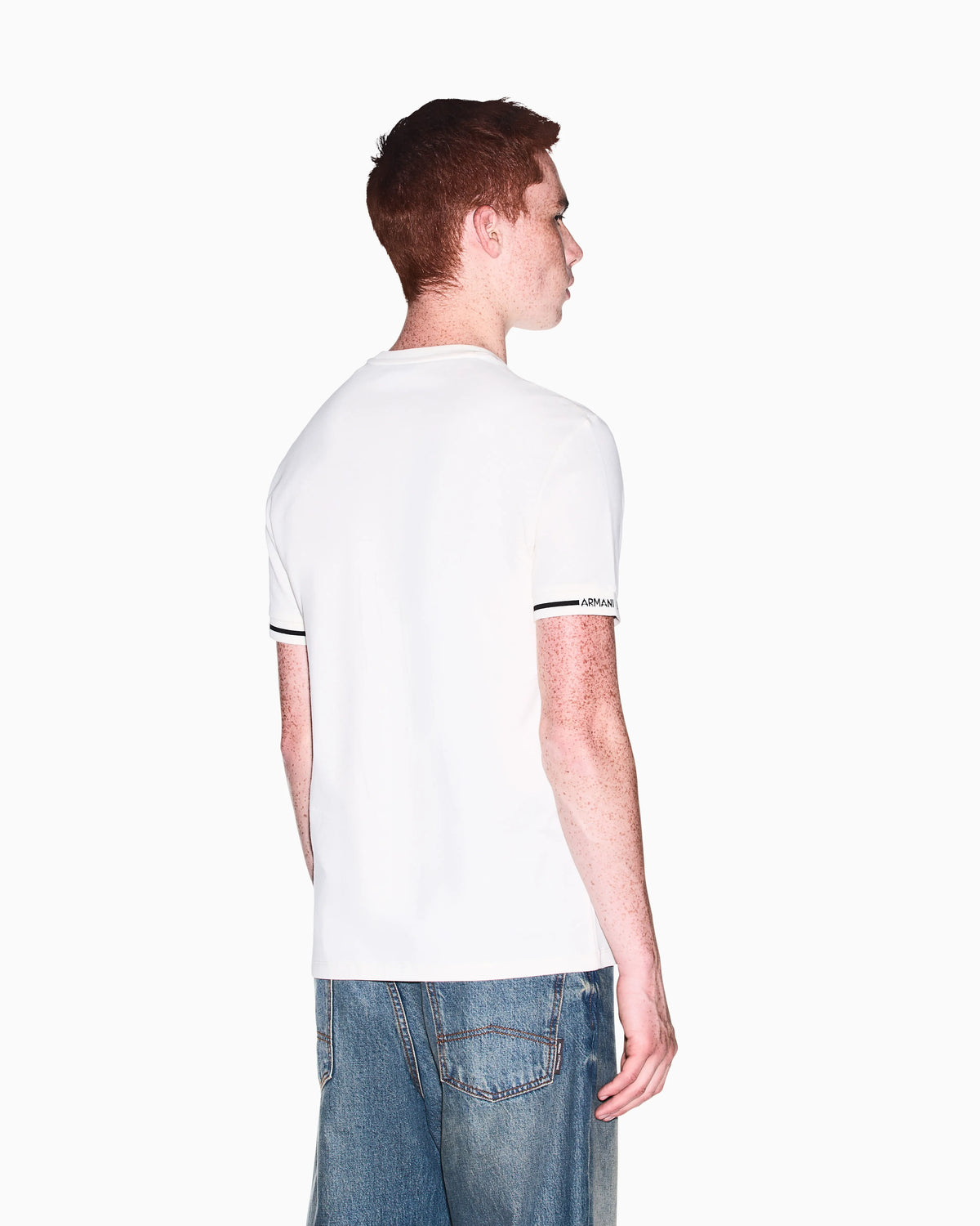 slim fit t-shirt in cotton piquet with rib details