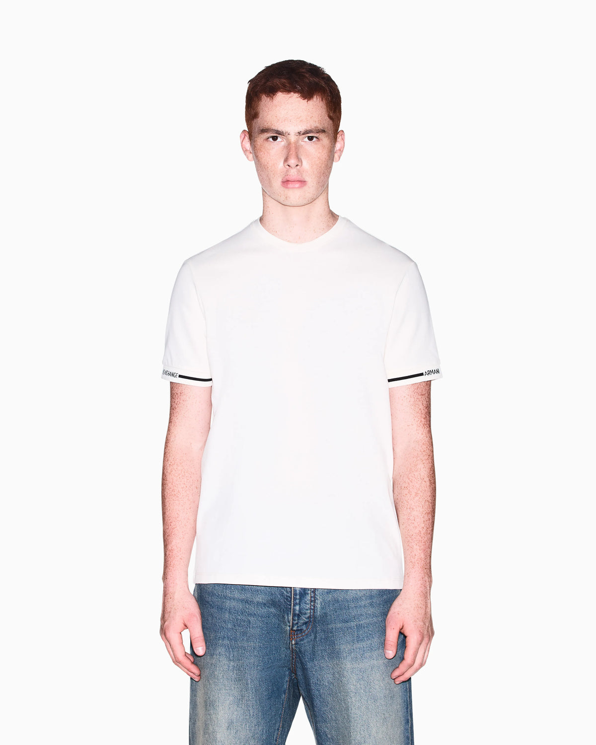 slim fit t-shirt in cotton piquet with rib details