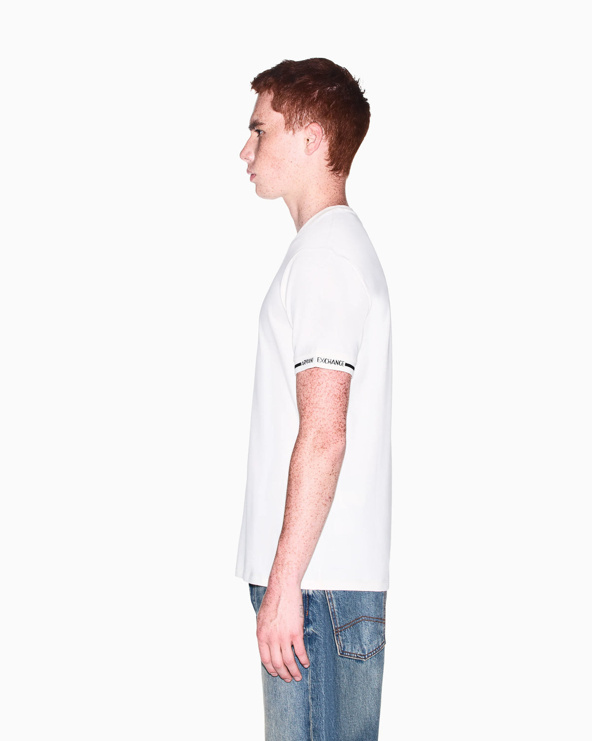 slim fit t-shirt in cotton piquet with rib details
