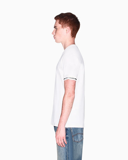 slim fit t-shirt in cotton piquet with rib details