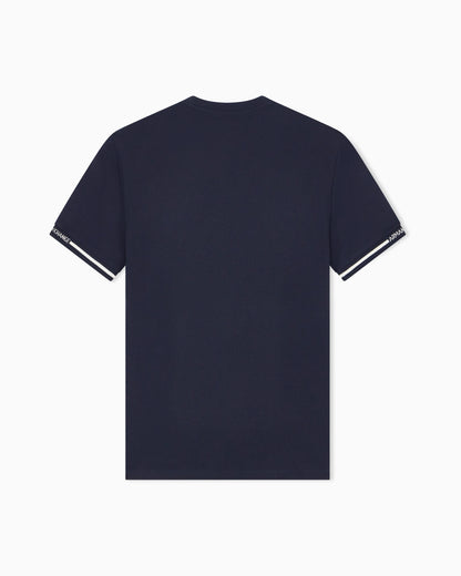 slim fit t-shirt in cotton piquet with rib details