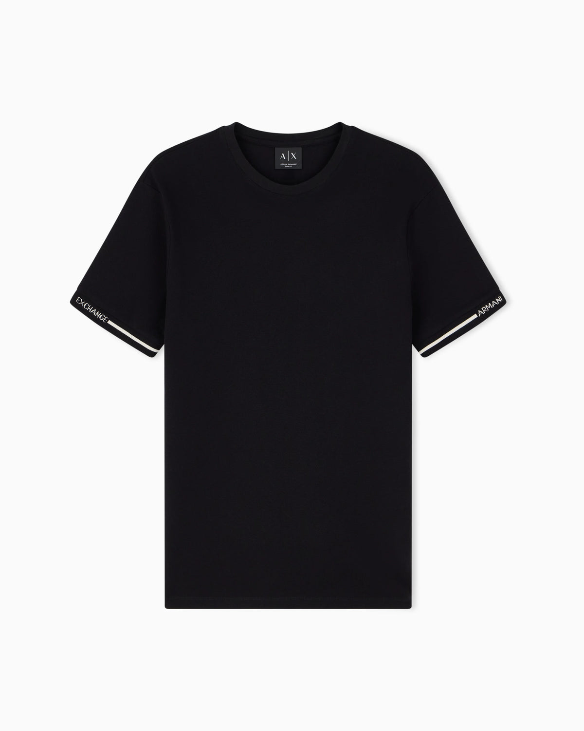 slim fit t-shirt in cotton piquet with rib details