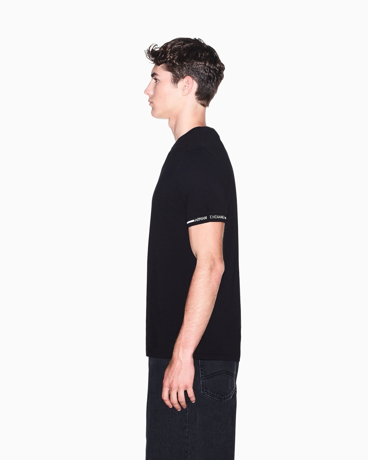 slim fit t-shirt in cotton piquet with rib details