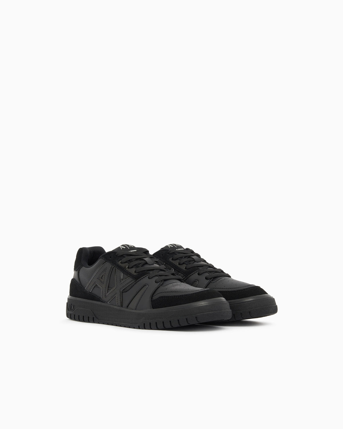 Sneakers in split leather and suede