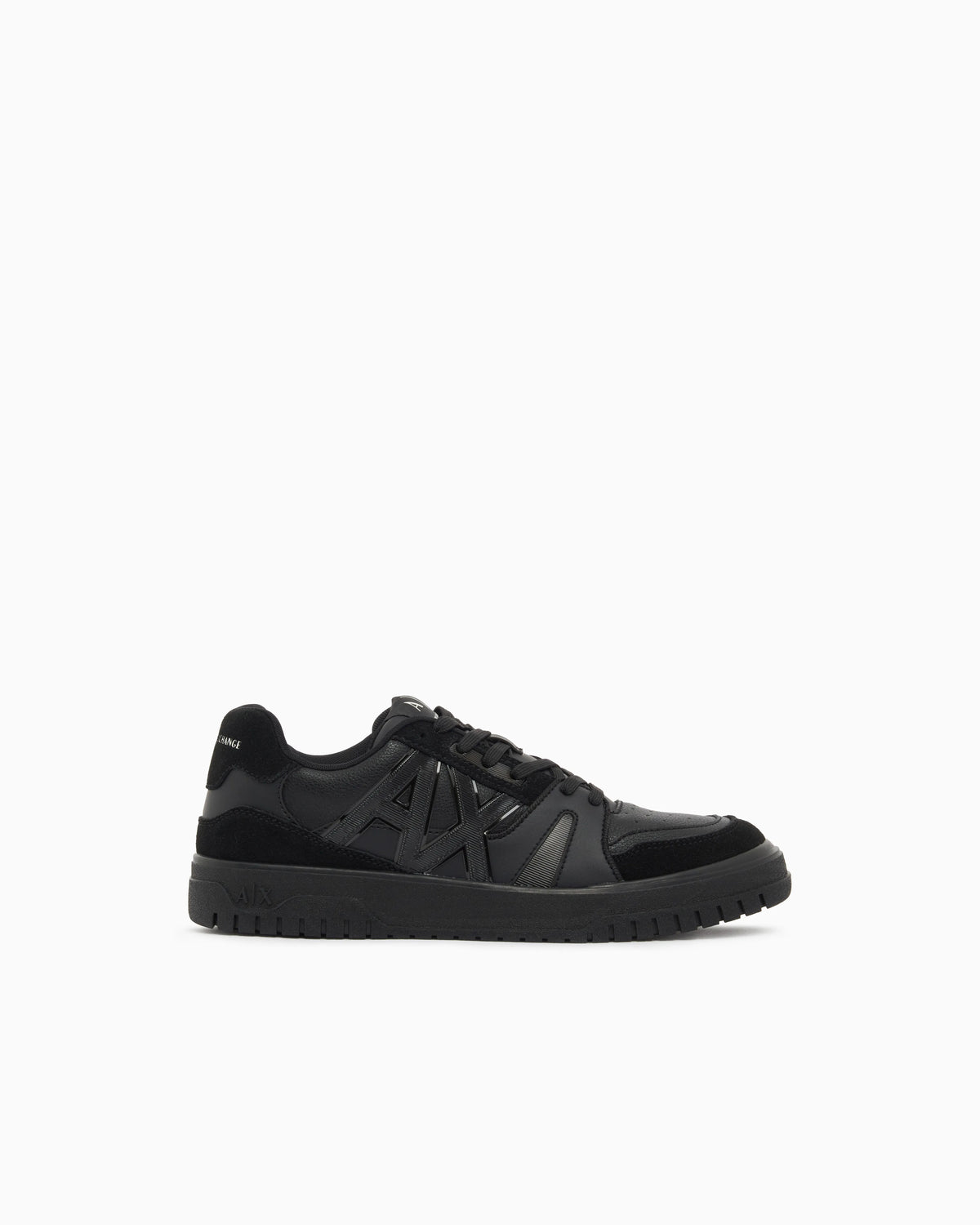Sneakers in split leather and suede