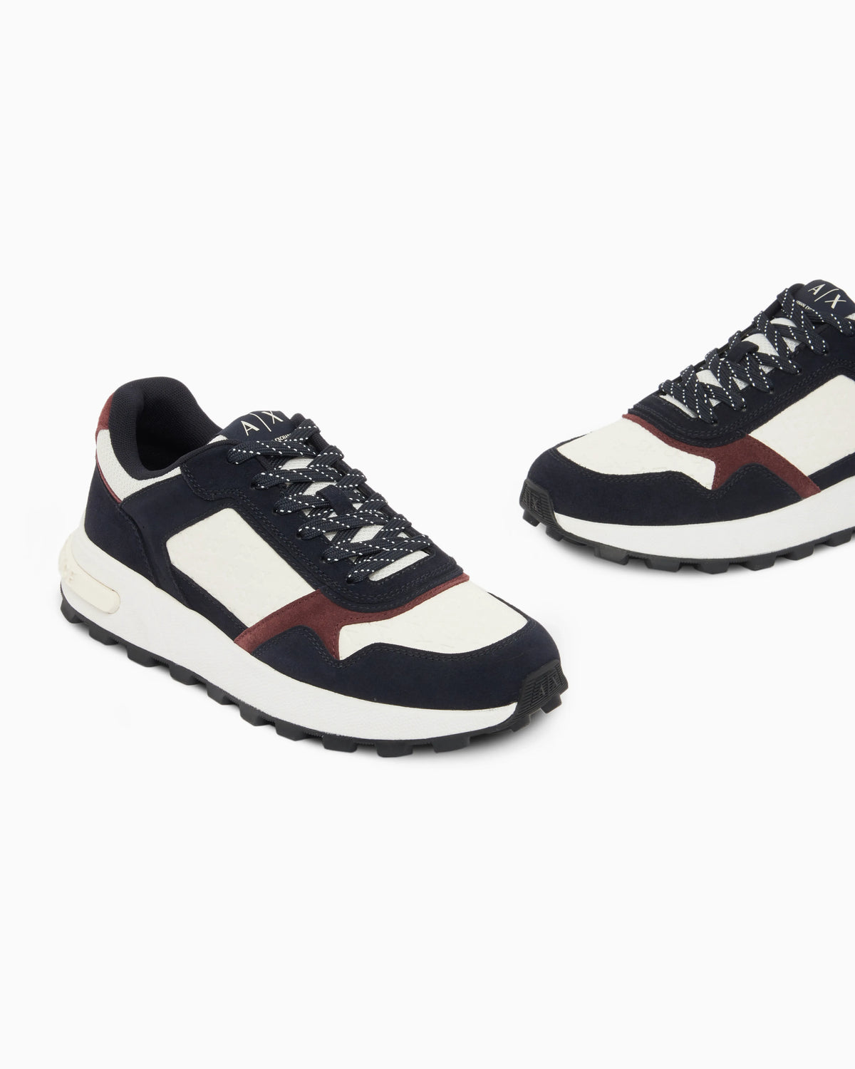 Sneakers in suede and mesh with all-over logo
