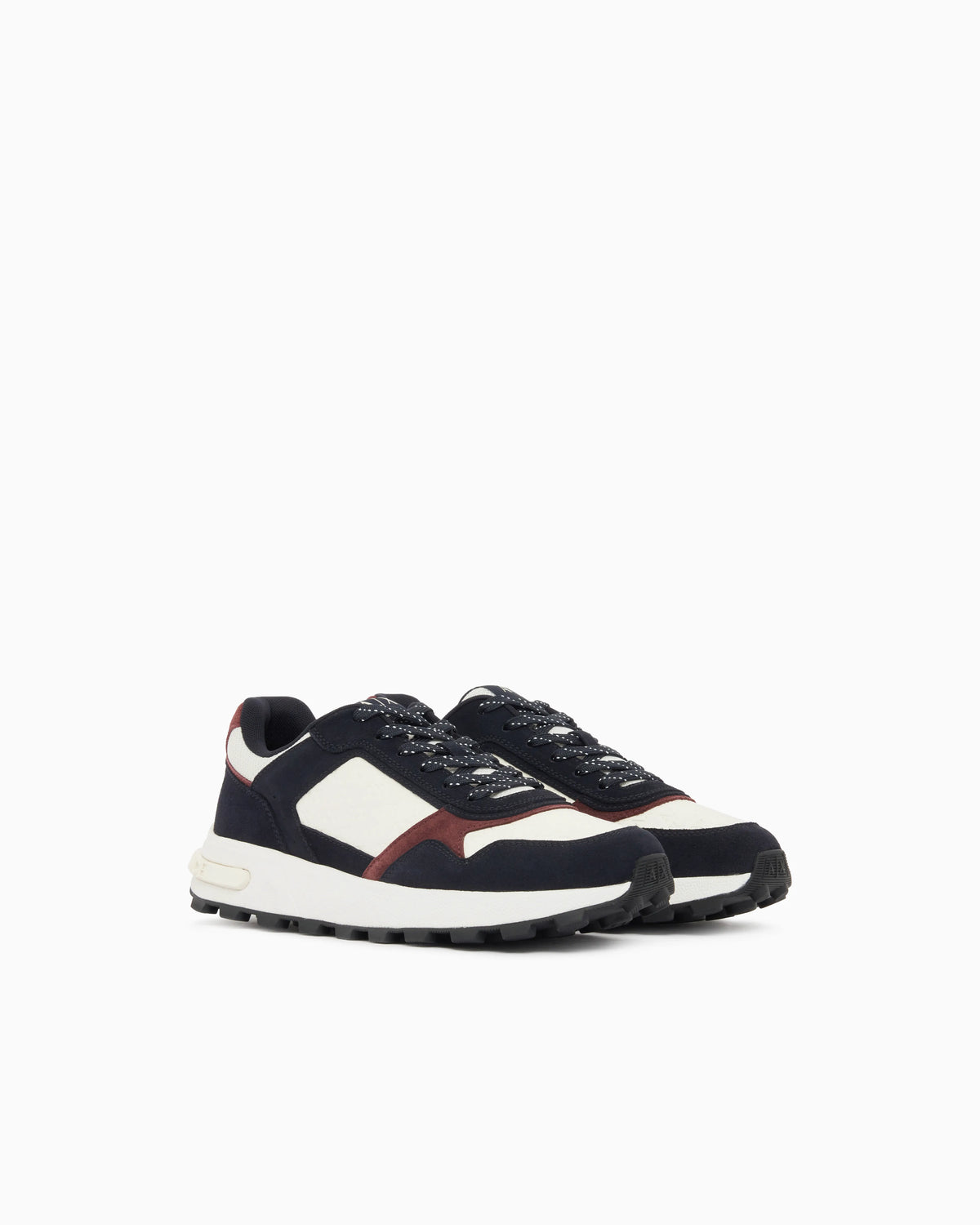 Sneakers in suede and mesh with all-over logo