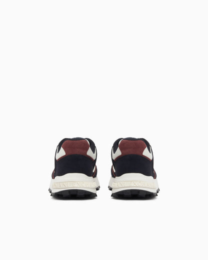 Sneakers in suede and mesh with all-over logo