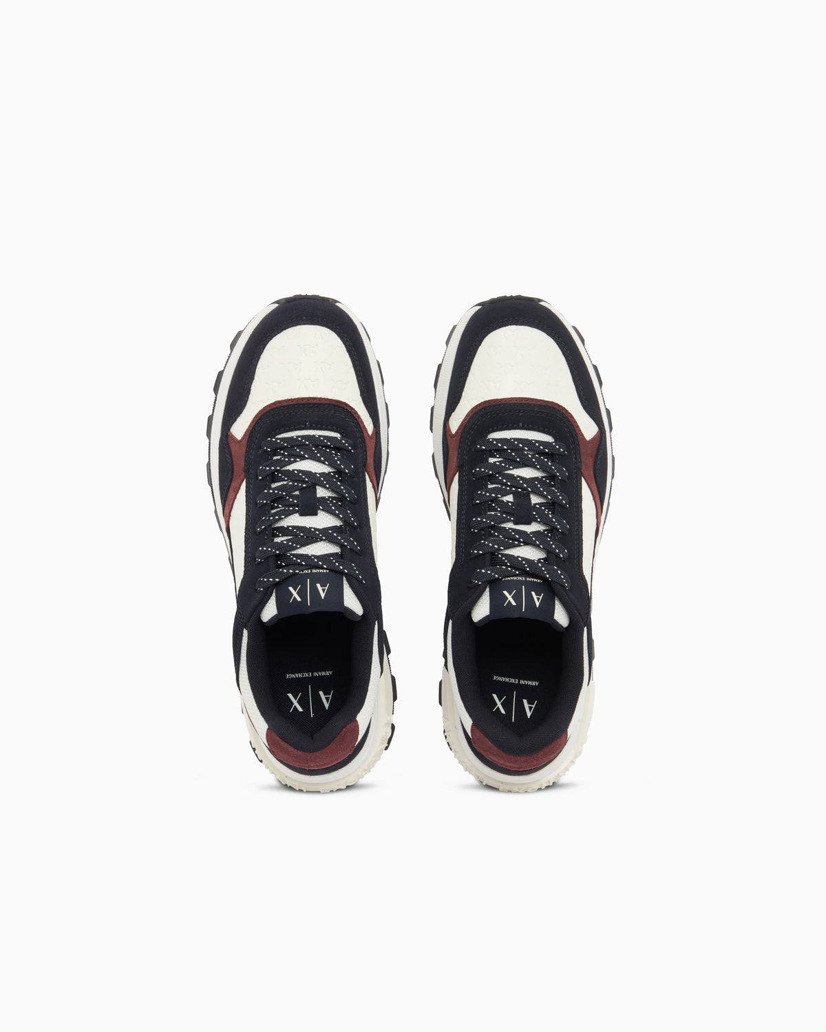 Sneakers in suede and mesh with all-over logo