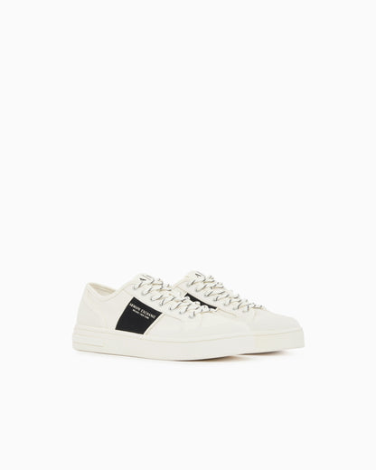 Sneakers in cotton twill with webbing