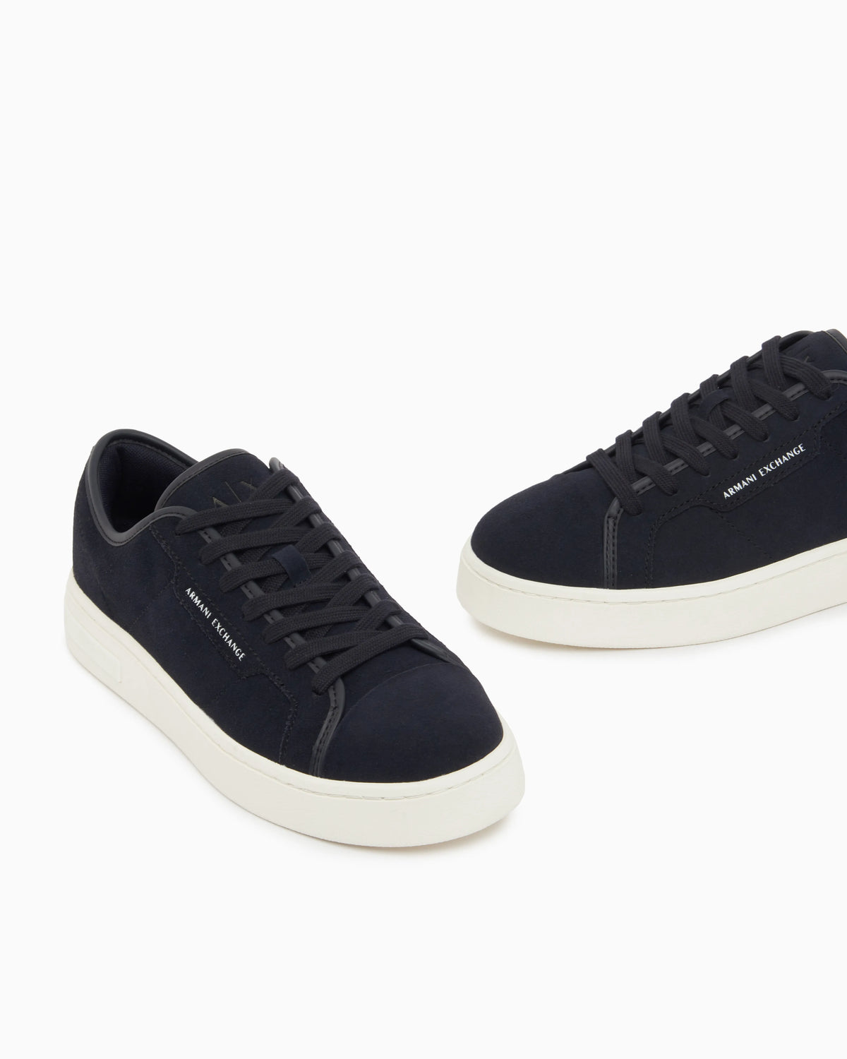 Sneakers in suede and split leather with a rubber sole