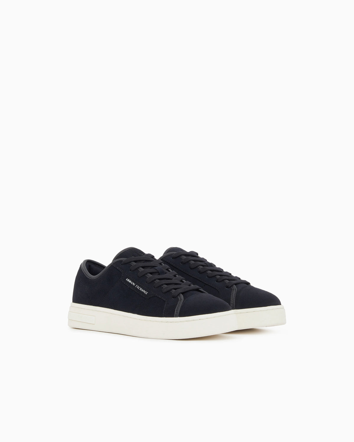 Sneakers in suede and split leather with a rubber sole