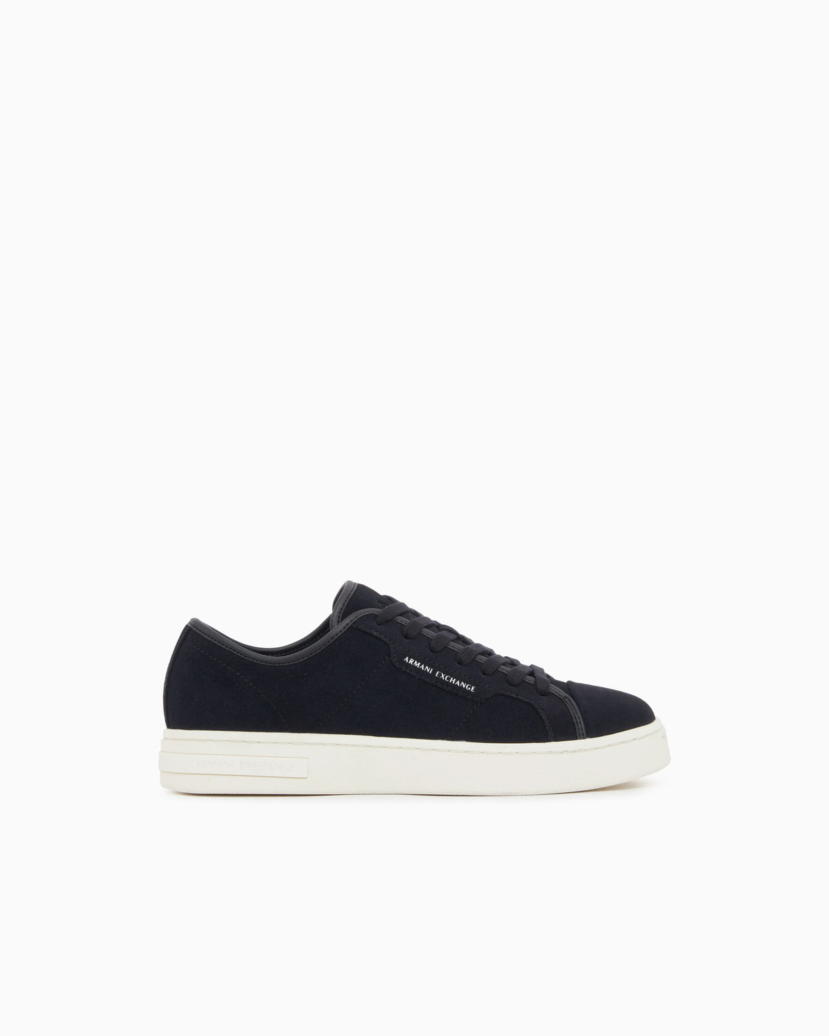 Sneakers in suede and split leather with a rubber sole
