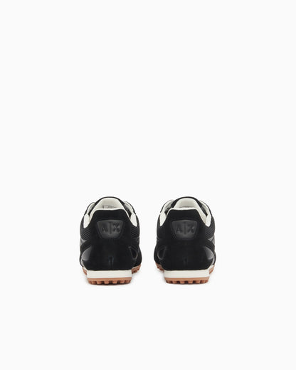 Low top Sneakers in mesh and suede with rubber sole