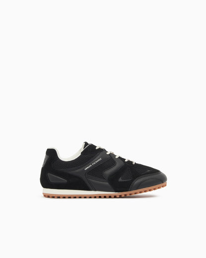 Low top Sneakers in mesh and suede with rubber sole
