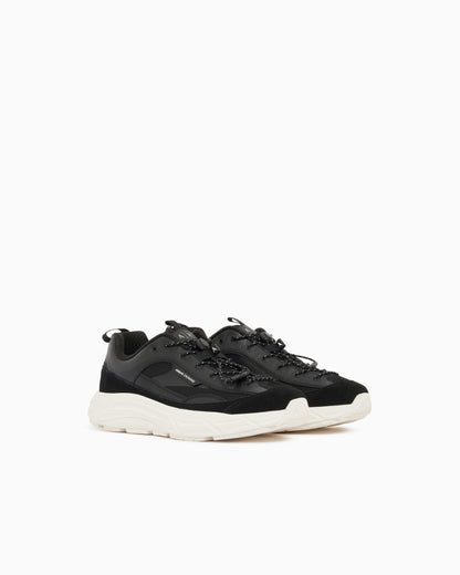 Sneakers in suede and mesh with rubber sole