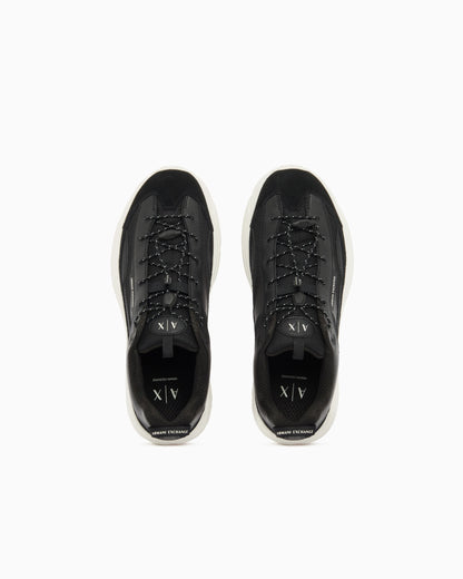Sneakers in suede and mesh with rubber sole