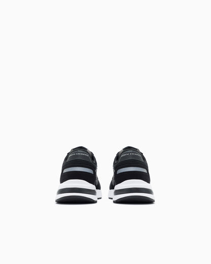 Sneakers in ripstop with micro suede