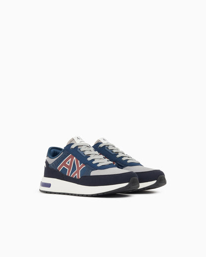 Sneakers in ripstop with micro suede