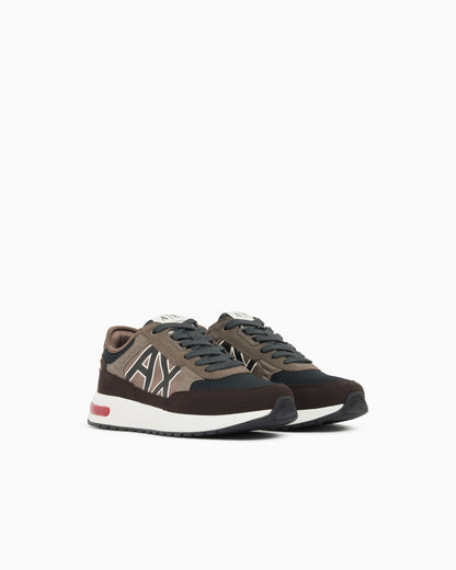 Sneakers in ripstop with micro suede