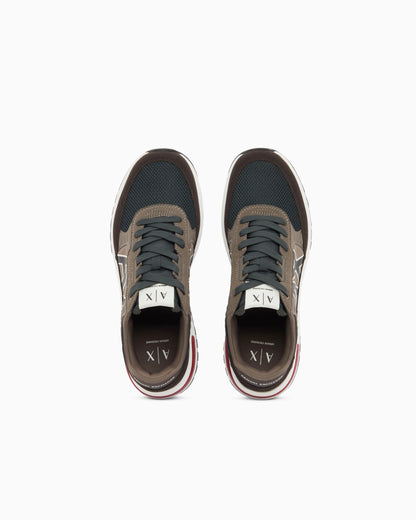 Sneakers in ripstop with micro suede