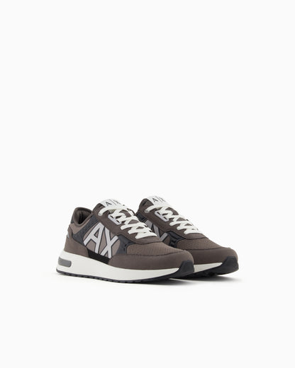 Sneakers in ripstop with micro suede