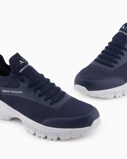 Fabric and mesh sneakers with logo