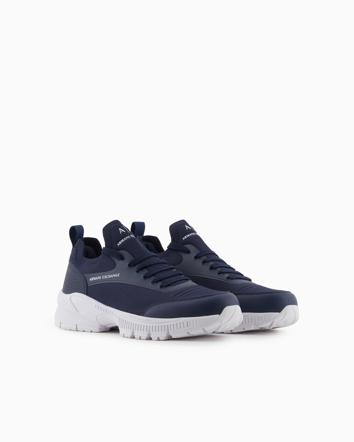 Fabric and mesh sneakers with logo