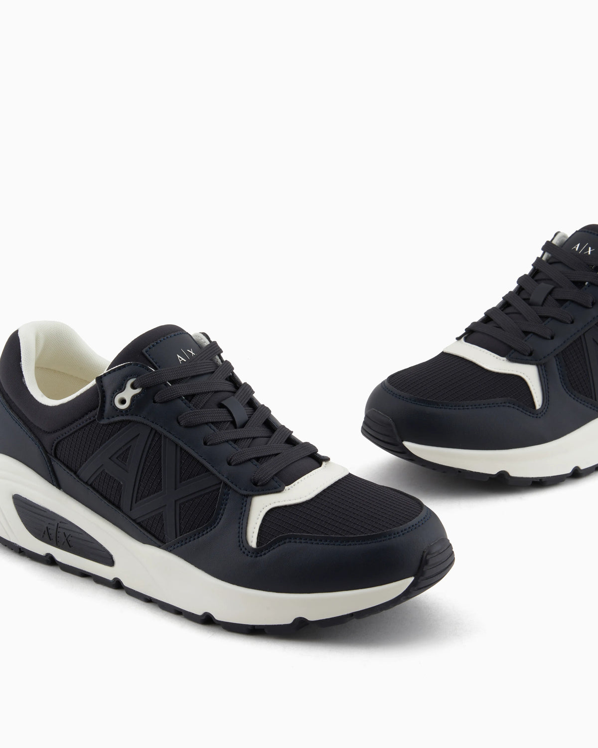 Sneakers with side logo and contrasting inserts