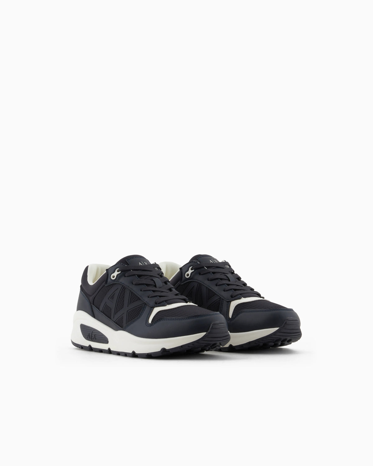 Sneakers with side logo and contrasting inserts