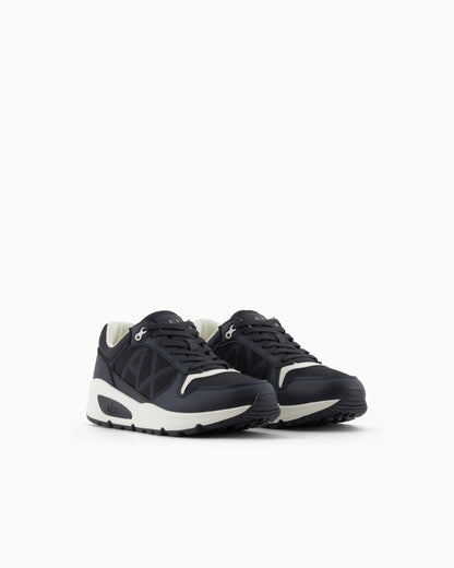 Sneakers with side logo and contrasting inserts