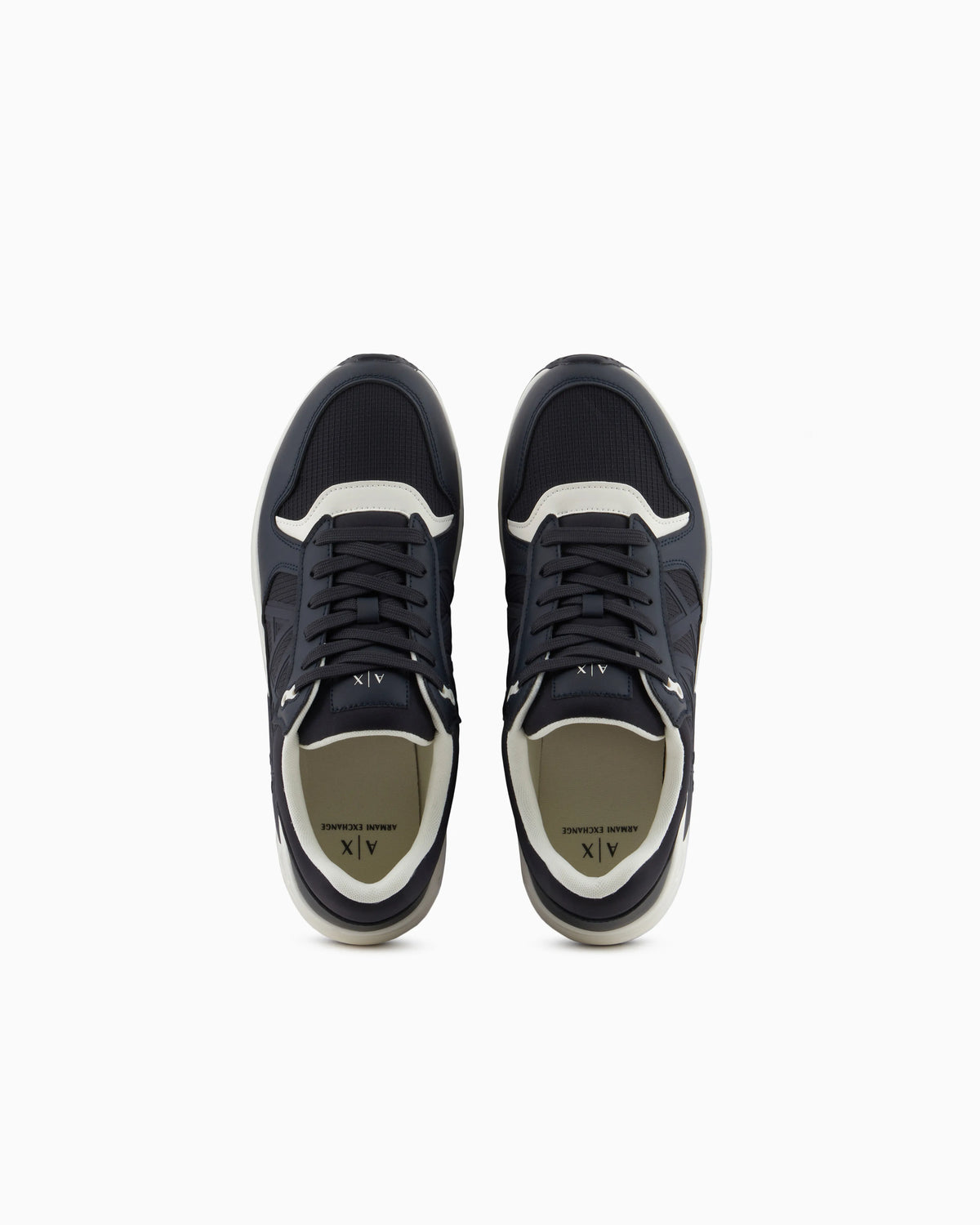 Sneakers with side logo and contrasting inserts