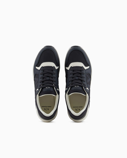 Sneakers with side logo and contrasting inserts