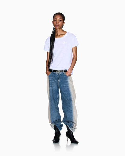 Low rise relaxed fit shaded jeans