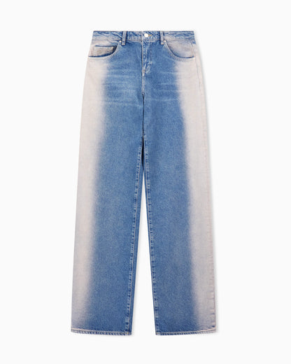 Low rise relaxed fit shaded jeans