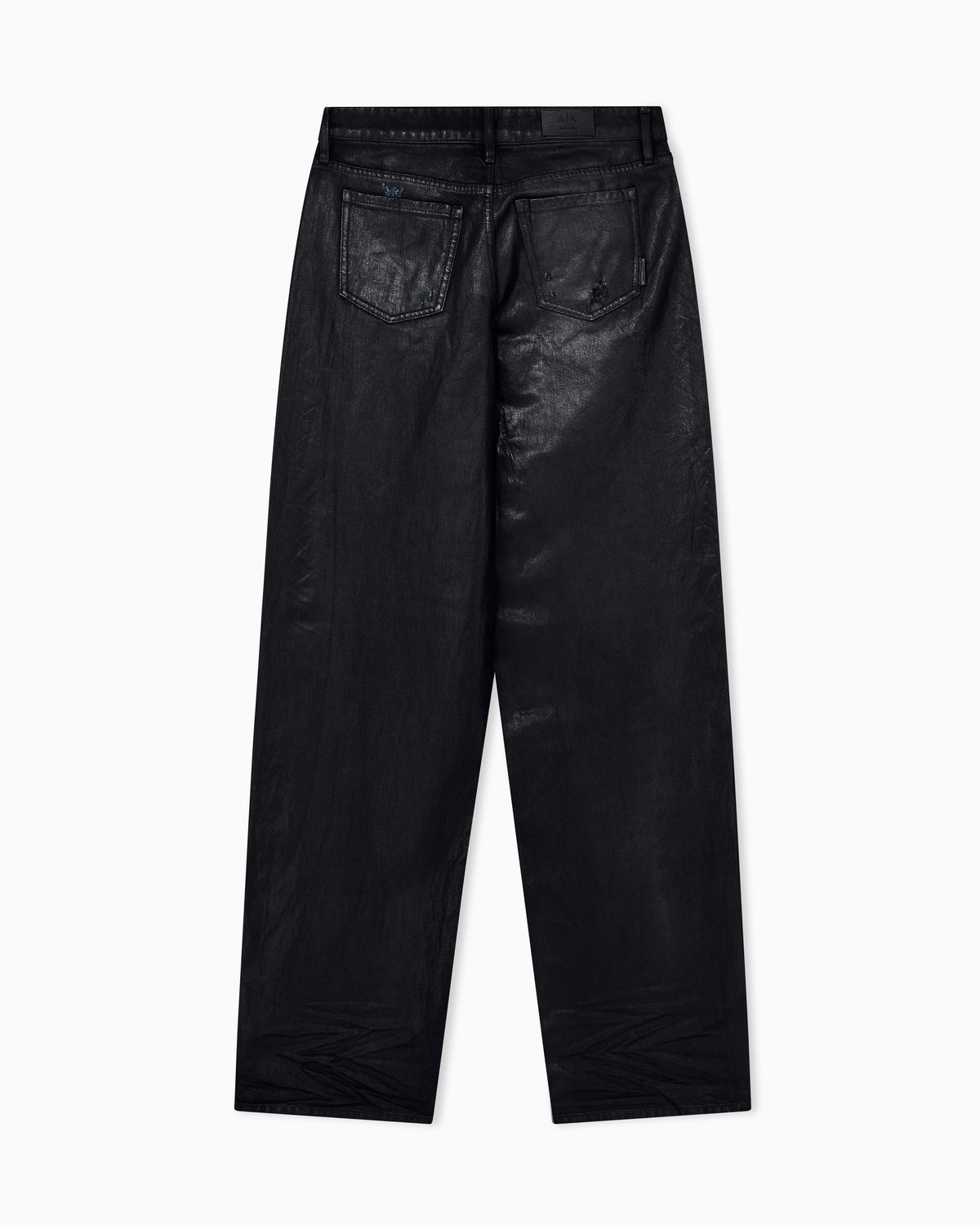 oversized fit 5 pockets denim pant in coated cotton