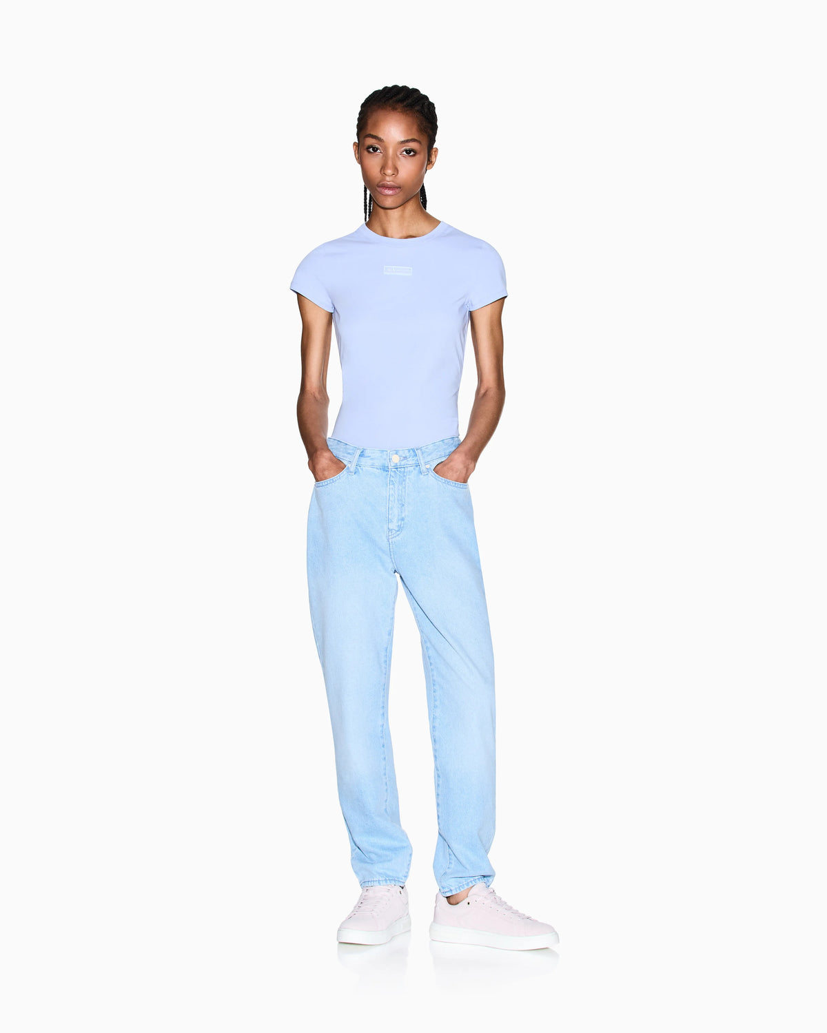 Rigid denim boyfriend jeans