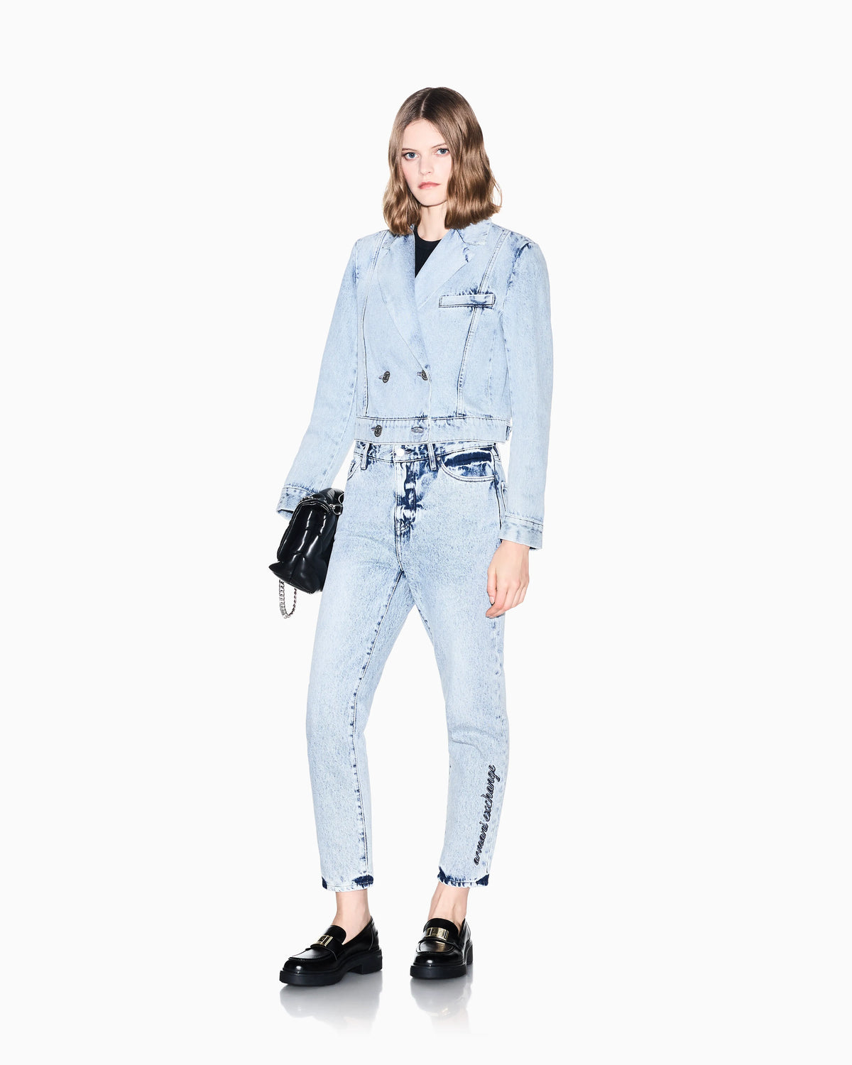 boyfriend fit 5-pocket pants rigid cotton denim
