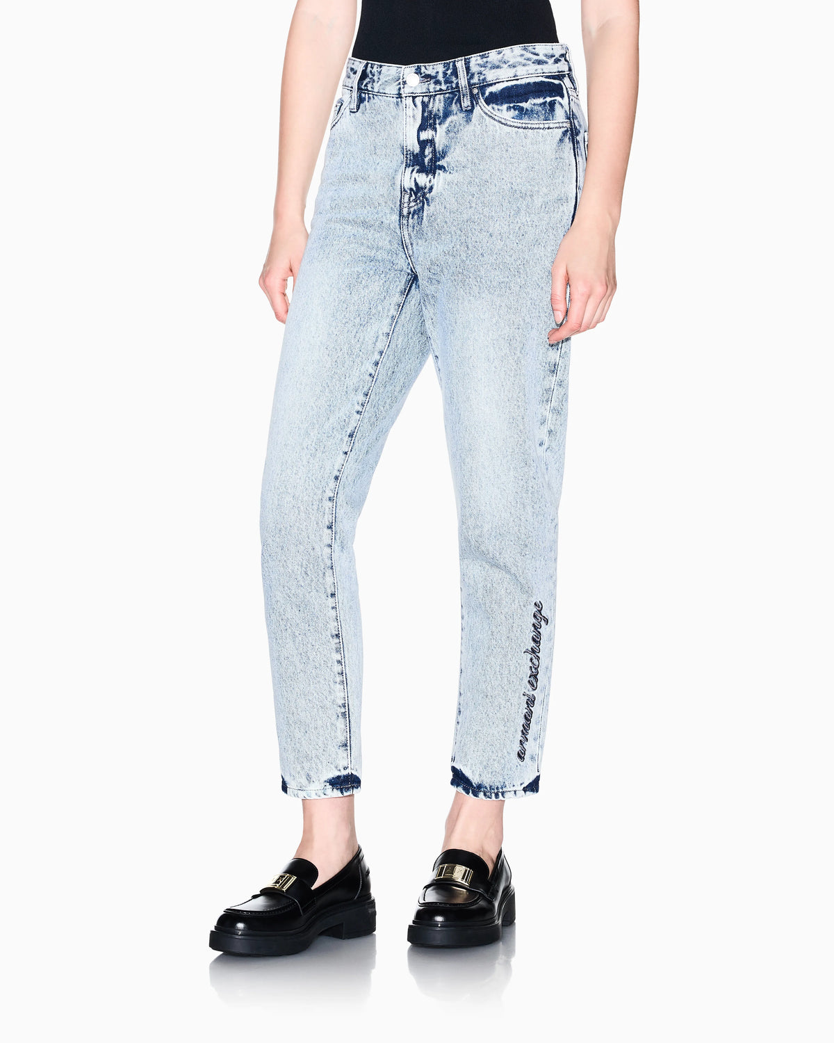 boyfriend fit 5-pocket pants rigid cotton denim