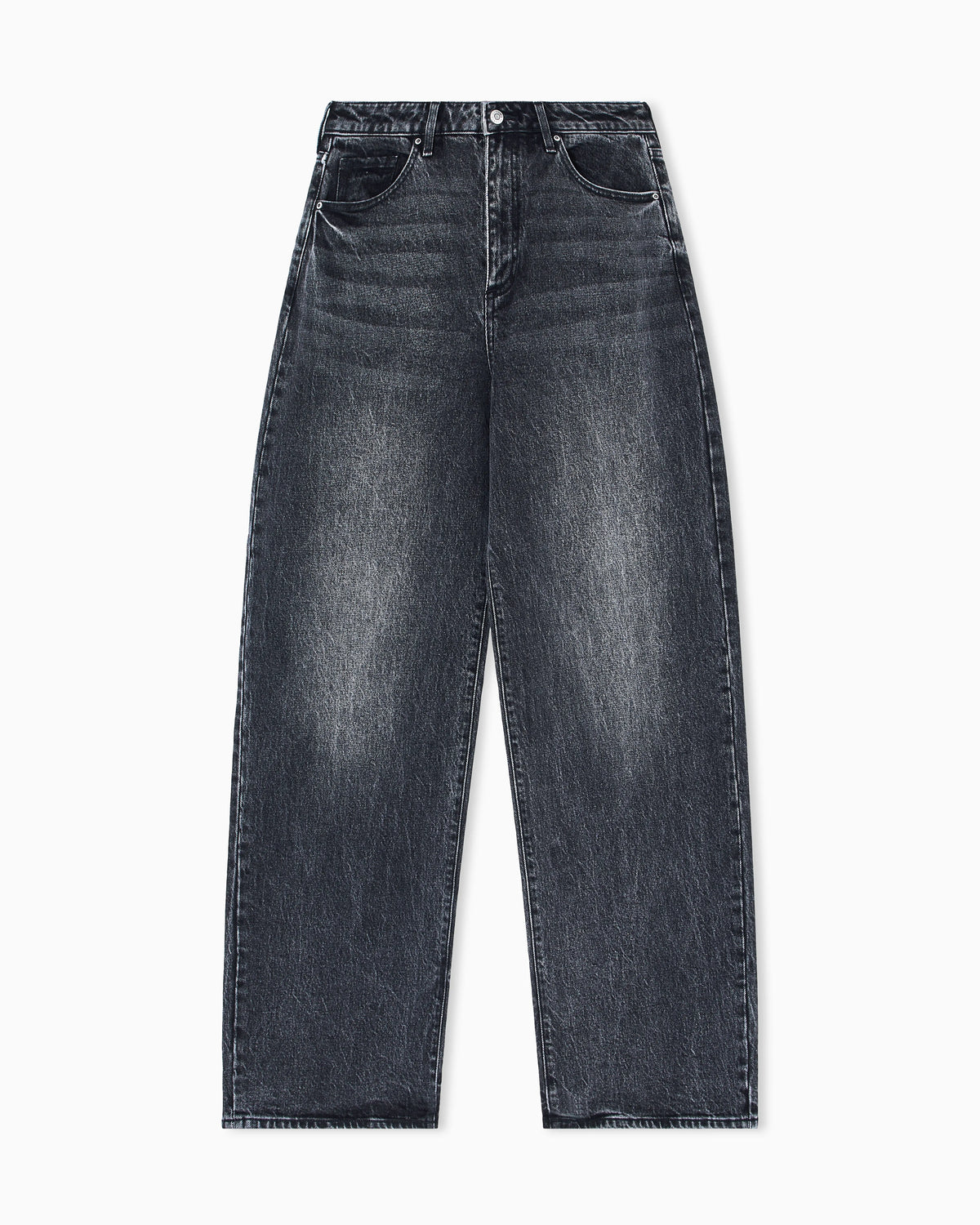 Wide leg jeans in stonewashed denim