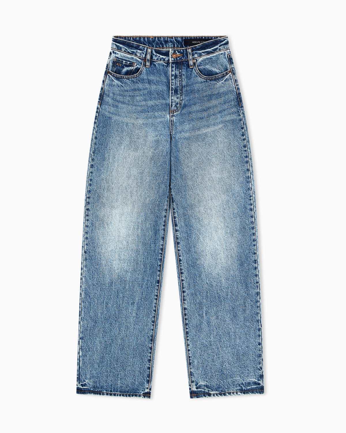Relaxed fit jeans with used effect