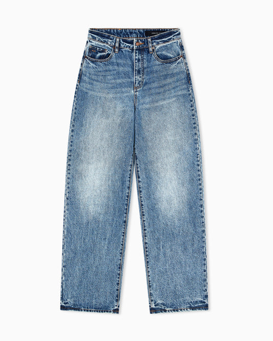 Relaxed fit jeans with used effect