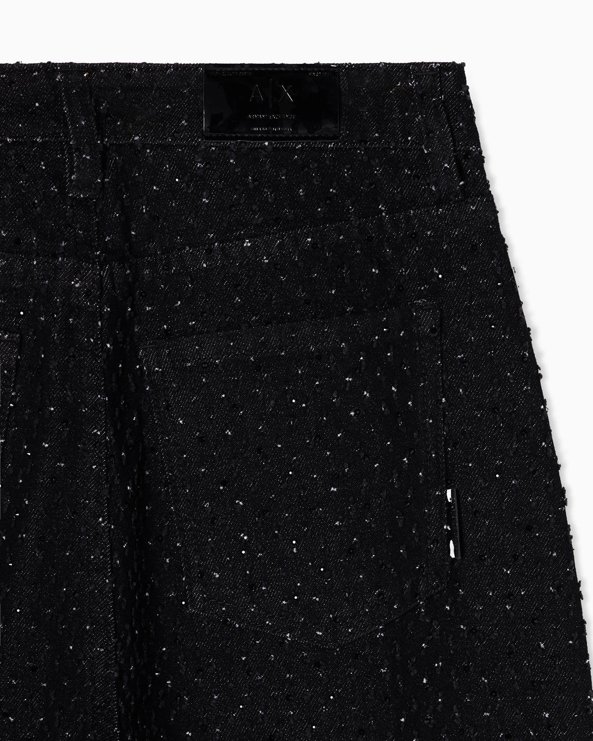 Relaxed Fit Jeans in Black Denim with Rhinestones