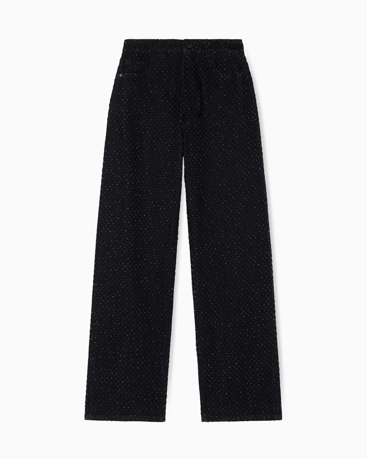 Relaxed Fit Jeans in Black Denim with Rhinestones