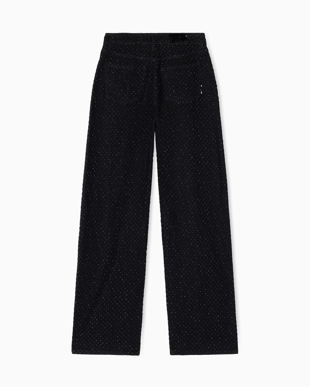 Relaxed Fit Jeans in Black Denim with Rhinestones