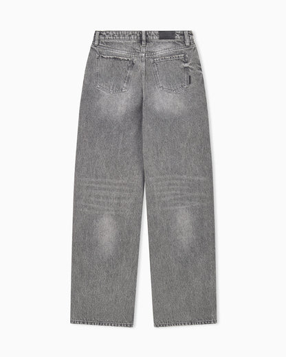 Oversized 5-pocket jeans in rigid cotton with embellishment